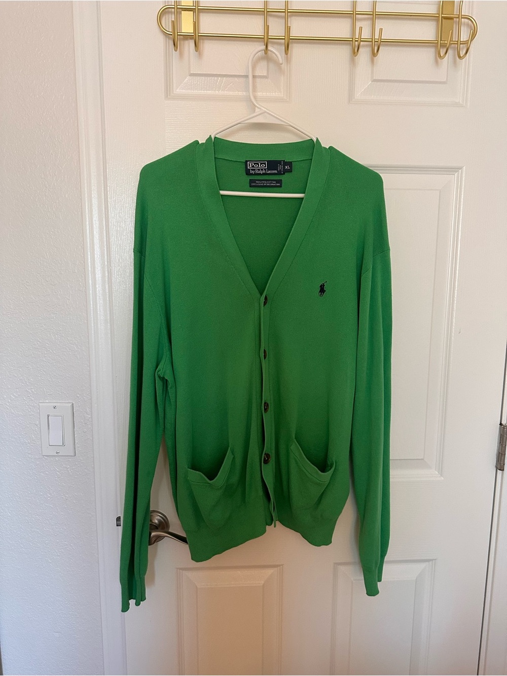 EUC Polo by Ralph Lauren Green V-Neck Cardigan Sweater